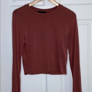 Mauve Long Sleeved Crop Top